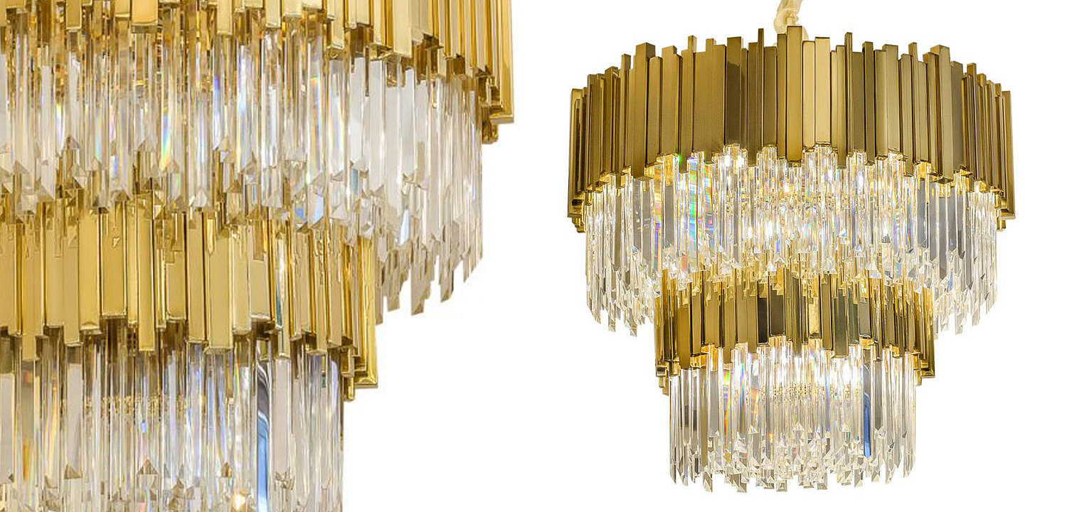Круглая многоярусная люстра Luxxu Modern Cascade Chandelier Gold Metal Glass Круглая многоярусная люстра Luxxu Modern Cascade Chandelier Gold Metal Glass - Loft-Concept в Барнауле