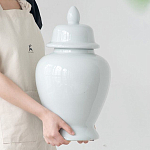 Ваза белая с крышкой однотонная Chinoiserie Ceramics варинант исполнения - 7 | Loft Concept в Барнауле