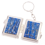 Зеркало брелок складное двухстороннее из натурального камня Лазурит Stone Mirrors варинант исполнения - 2 | Loft Concept в Барнауле