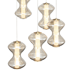 Люстра светодиодная с стеклянными волнообразными плафонами Amphora of Light варинант исполнения - 4 | Loft Concept в Барнауле