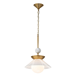 Подвесной светильник латунного цвета с конусовидным белым плафоном Quintiesse варинант исполнения - 3 | Loft Concept в Барнауле