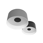 Потолочный светильник с 2-мя цилиндрическими абажурами серого и черного цвета Urban Dome варинант исполнения - 5 | Loft Concept в Барнауле