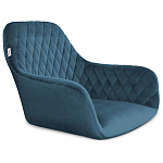 Барный стул со спинкой и подлокотниками на 4-х металлических ножках Douglas Rhombus Синий Велюр варинант исполнения - 2 | Loft Concept в Барнауле