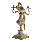 Подсвечникв образе попугая из фарфора с бронзовыми элементами Eden Garden варинант исполнения - 4 | Loft Concept в Барнауле