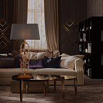 Настольная лампа на ажурном чугунном основании с серым абажуром Openwork Lamp варинант исполнения - 5 | Loft Concept в Барнауле