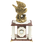 Часы настольные из натурального камня с декором в виде орла Eagle Stone Clock варинант исполнения - 1 | Loft Concept в Барнауле
