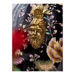 Ваза из фарфора черная с цветочной росписью и бронзовыми элементами Spring Garden варинант исполнения - 6 | Loft Concept в Барнауле