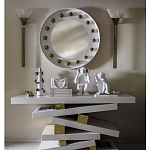 Зеркало белое с круглыми золотыми декоративными элементами Prince of the Church варинант исполнения - 2 | Loft Concept в Барнауле