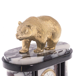 Часы настольные бронзовые с декором в виде медведя Bear Stone Clock варинант исполнения - 2 | Loft Concept в Барнауле