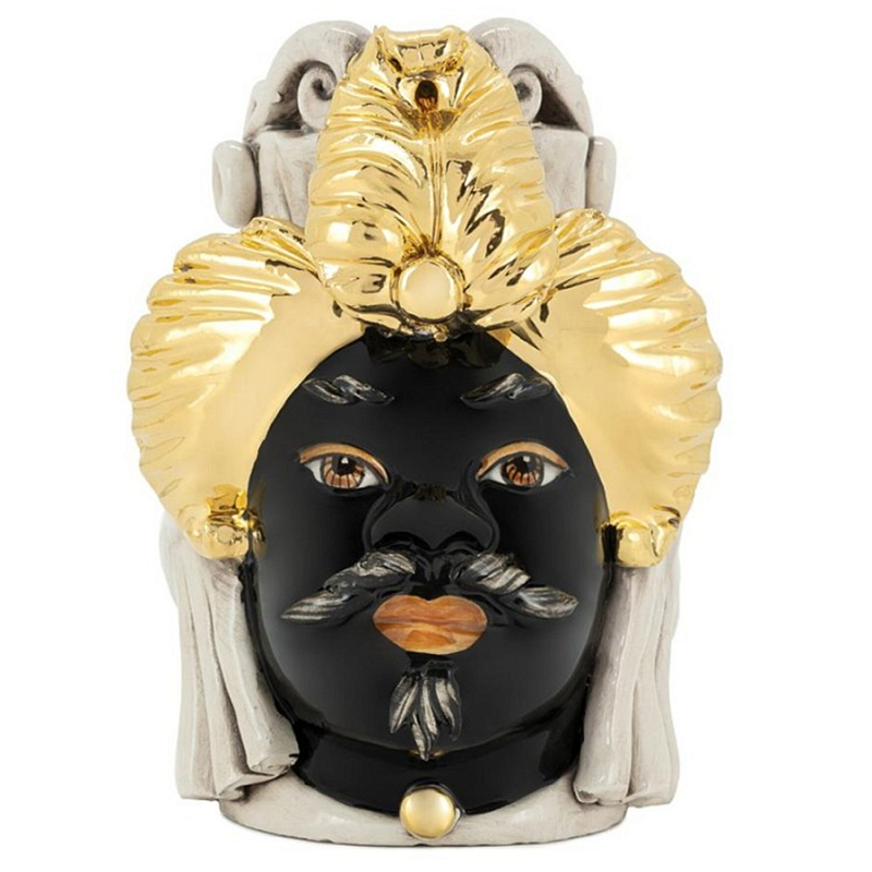 Ваза Vase Moro Man Small Chic Черный Золотой Бежевый Ваза Vase Moro Man Small Chic Черный Золотой Бежевый в Барнауле | Loft Concept