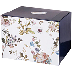 Чайный сервиз из фарфора белый с рисунком цветов на 6 персон 14 предметов Garden Whisper Porcelain Set  варинант исполнения - 4 | Loft Concept в Барнауле