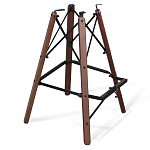 Барный стул со спинкой и подлокотниками на 4-х деревянных ножках Douglas Rhombus Синий Велюр варинант исполнения - 4 | Loft Concept в Барнауле