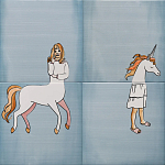 Плитка с узором Девочка единорог варинант исполнения - 2 | Loft Concept в Барнауле