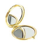 Зеркало карманное складное круглое из натурального камня Оникс в подарочной упаковке Gold Stone Mirrors варинант исполнения - 2 | Loft Concept в Барнауле