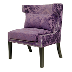 Полукресло с мягкой обивкой из жаккарда на 4-х ножках из массива березы Baroque Armchair violet варинант исполнения - 3 | Loft Concept в Барнауле