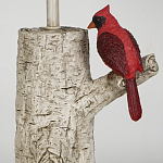 Настольная лампа с тканевым абажуром и основанием в виде птицы на дереве Simurq варинант исполнения - 4 | Loft Concept в Барнауле