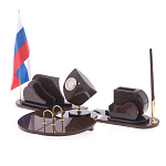 Настольный письменный набор из природного камня обсидиана коричневого Team leader варинант исполнения - 2 | Loft Concept в Барнауле