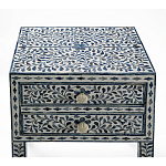 Тумбочка прикроватная White Pearl BEDSIDE CABINET 2 blue DRAWER варинант исполнения - 2 | Loft Concept в Барнауле