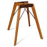 Стол обеденный с коричневой прямоугольной столешницей из керамики на четырех деревянных ножках Brown Ceramics варинант исполнения - 3 | Loft Concept в Барнауле