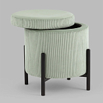 Светло-зеленый пуф на черных ножках SANJAY варинант исполнения - 2 | Loft Concept в Барнауле