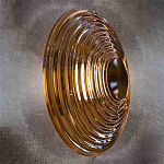 Бра с рельефным круглым плафоном янтарного цвета Savio Glass Disc Light варинант исполнения - 1 | Loft Concept в Барнауле