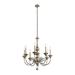 Люстра серебряного цвета с состаренным эффектом и декоративным подвесным шаром Kichler варинант исполнения - 2 | Loft Concept в Барнауле