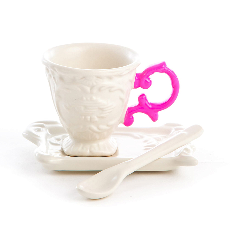 Кофейная пара Seletti I-Coffee Fuchsia Белый Фуксия Кофейная пара Seletti I-Coffee Fuchsia Белый Фуксия в Барнауле | Loft Concept