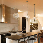 Подвесной светильник с прозрачным шарообразным стеклянным плафоном Feiss варинант исполнения - 6 | Loft Concept в Барнауле