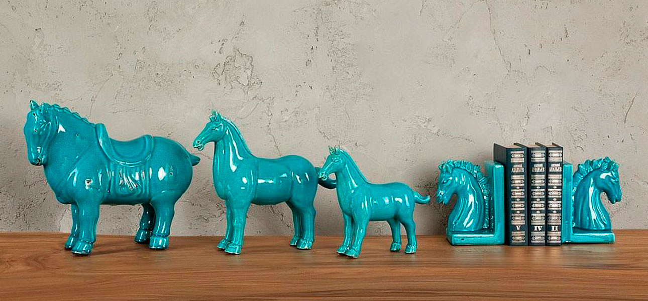Фигурка керамика синяя лошадь большая Blue Horse Фигурка керамика синяя лошадь большая Blue Horse - Loft-Concept в Барнауле