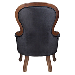 Кресло с мягкой обивкой из черного велюра на 4-х деревянных ножках Evelyn Classical Armchair варинант исполнения - 3 | Loft Concept в Барнауле
