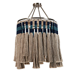 Люстра круглая плетеная с кисточками цвета серый дуб Boho Tassel Chandelier варинант исполнения - 2 | Loft Concept в Барнауле