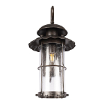 Уличный настенный светильник с цилиндрическим плафоном и изогнутым кованым каркасом Elysian Lanterns варинант исполнения - 4 | Loft Concept в Барнауле