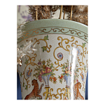 Ваза высокая из фарфора на бронзовом основании Turquoise Blooming Garden варинант исполнения - 8 | Loft Concept в Барнауле