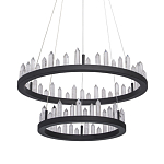 Люстра с двумя кольцами черного цвета с хрустальными элементами QUARTZ CRYSTAL варинант исполнения - 1 | Loft Concept в Барнауле