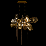 Люстра подвесная с 18-ю стеклянными плафонами с вертикальными подвесками Gilded Mirage  варинант исполнения - 3 | Loft Concept в Барнауле