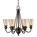 Люстра бронзового цвета с конусными плафонами из бежевого стекла Hinkley варинант исполнения - 1 | Loft Concept в Барнауле