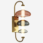 Бра с плафоном из разноцветного стекла Glass Peonies варинант исполнения - 3 | Loft Concept в Барнауле