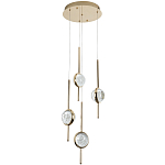 Люстра с 4-мя плафонами из хрустального шара Crystal Bubbles Gold Hanging Lamp варинант исполнения - 1 | Loft Concept в Барнауле