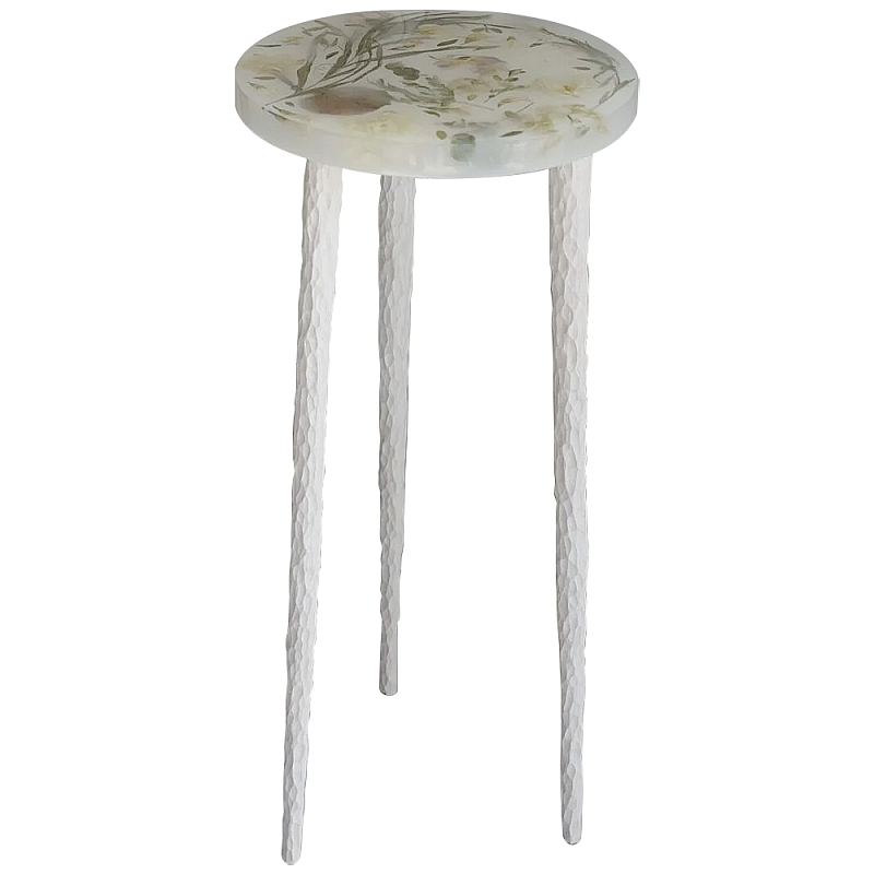 Круглый журнальный столик со столешницей из эпоксидной смолы Epoxy Resin Flowers Coffee Table Белый Черный Розовый Мульти Круглый журнальный столик со столешницей из эпоксидной смолы Epoxy Resin Flowers Coffee Table Белый Черный Розовый Мульти в Барнауле | Loft Concept