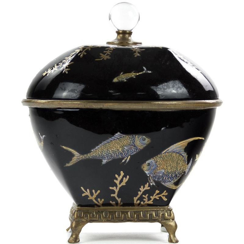Шкатулка Box Gold Algae Fish Черный Бронза Золотой Шкатулка Box Gold Algae Fish Черный Бронза Золотой в Барнауле | Loft Concept
