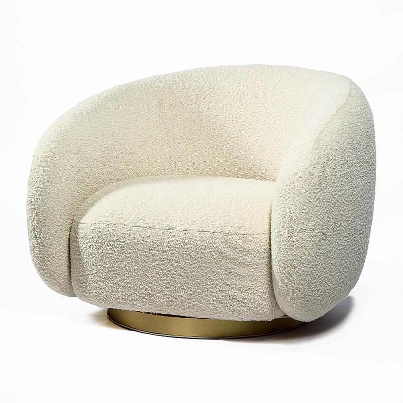 Кресло Bear Белое букле Белый Золотой в Барнауле | Loft Concept 