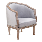 Кресло низкое с мягкой обивкой из велюра на 4-х деревянных ножках Emile Armchair grey варинант исполнения - 1 | Loft Concept в Барнауле