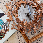 Зеркало круглое в металлической раме украшенной фигурами бабочек Butterflies варинант исполнения - 4 | Loft Concept в Барнауле