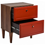 Тумба прикроватная красная из массива бука с 2-мя ящиками Wenge Light варинант исполнения - 3 | Loft Concept в Барнауле
