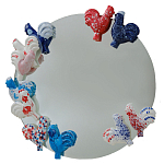 Зеркало круглое с декором в виде петушков Cockerel варинант исполнения - 1 | Loft Concept в Барнауле