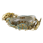 Чаша голубого цвета с оранментом и и бронзовыми фигурами леопардов Eden Garden варинант исполнения - 4 | Loft Concept в Барнауле