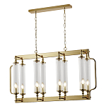 Люстра прямоугольная с 8-ю стеклянными плафонами цилиндрической формы Jeanette варинант исполнения - 2 | Loft Concept в Барнауле