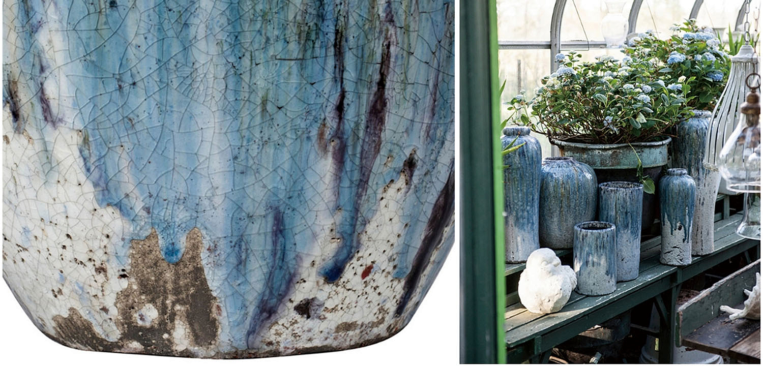 Ваза Terracotta Vase blue-white Ваза Terracotta Vase blue-white - Loft-Concept в Барнауле