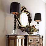 Зеркало восьмиугольное в черно-золотистой раме Pairing варинант исполнения - 3 | Loft Concept в Барнауле