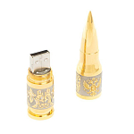 Флешка на 32 гб в виде патрона с гравировкой Герба РФ в подарочной коробке Metal Flash Drive варинант исполнения - 3 | Loft Concept в Барнауле